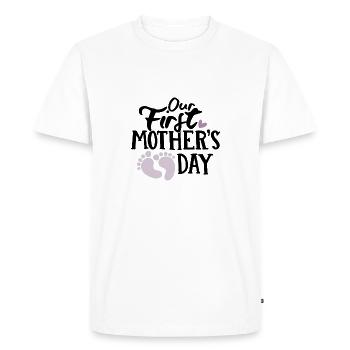 Premier bébé de la fête des mères - T-shirt Premium bio Homme - blanc - Devant - Nico (187cm)