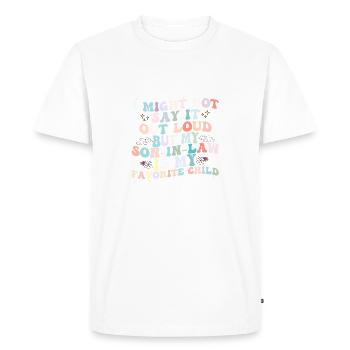 Je pourrais le dire à haute voix Son gendre est mon préféré - T-shirt Premium bio Homme - blanc - Devant - Nico (187cm)