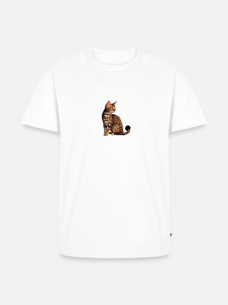 bengal cat, Rosetted Bengal Cat - Männer Premium Bio T-Shirt - Weiß