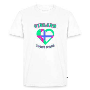 Finlande douze points - Suomi Kaksitoista Pistettä - T-shirt Premium bio Homme - blanc - Devant - Nico (187cm)
