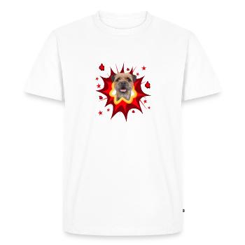 Conception de chien de bande dessinée - Pow - Border Terrier - T-shirt Premium bio Homme - blanc - Devant - Nico (187cm)