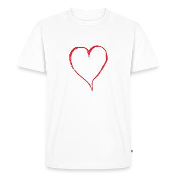 Grand cœur - T-shirt Premium bio Homme - blanc - Devant - Nico (187cm)
