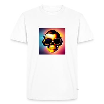 Crâne avec lunettes de soleil & écouteurs - cool-rockig - T-shirt Premium bio Homme - blanc - Devant - Nico (187cm)