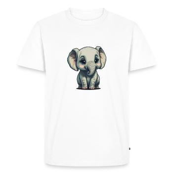 Mignon bébé éléphant éléphant - T-shirt Premium bio Homme - blanc - Devant - Nico (187cm)