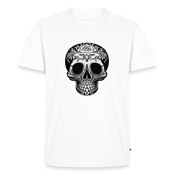Tête de mort - T-shirt Premium bio Homme - blanc - Devant - Nico (187cm)
