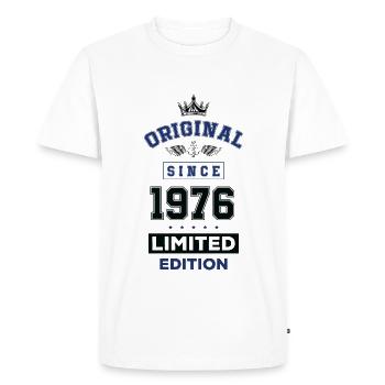1976 Anniversaire en édition limitée - T-shirt Premium bio Homme - blanc - Devant - Nico (187cm)