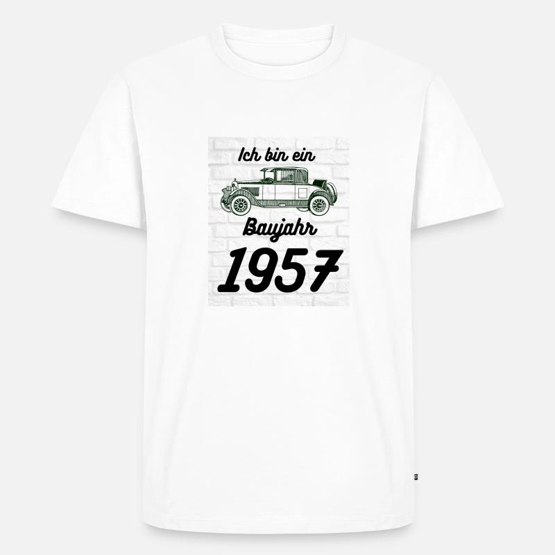 Oldtimer 1957 - Männer Premium Bio T-Shirt - Weiß