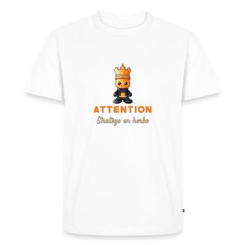 Stratège en herbe cadeau Joueur Echec Débutant - T-shirt Premium bio Homme - blanc - Devant - Nico (187cm)