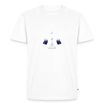 Noobs, méfiez-vous, les pros sont là - T-shirt Premium bio Homme - blanc - Devant - Nico (187cm)