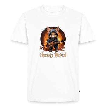 Heavy Metal Bunny, lapin pour musicien rocker - T-shirt Premium bio Homme - blanc - Devant - Nico (187cm)