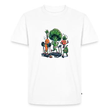 Sports vegetables - Men's Premium Organic T-Shirt - white - Front - Nico (187cm)