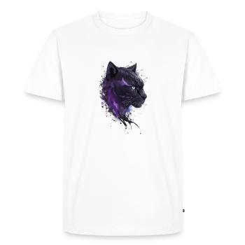 Panthère à l’aquarelle - T-shirt Premium bio Homme - blanc - Devant - Nico (187cm)