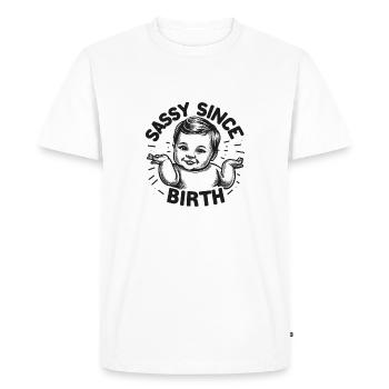 Impertinent depuis la naissance - T-shirt Premium bio Homme - blanc - Devant - Nico (187cm)
