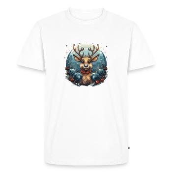 Motif de Noël de renne amusant pour la famille - T-shirt Premium bio Homme - blanc - Devant - Nico (187cm)
