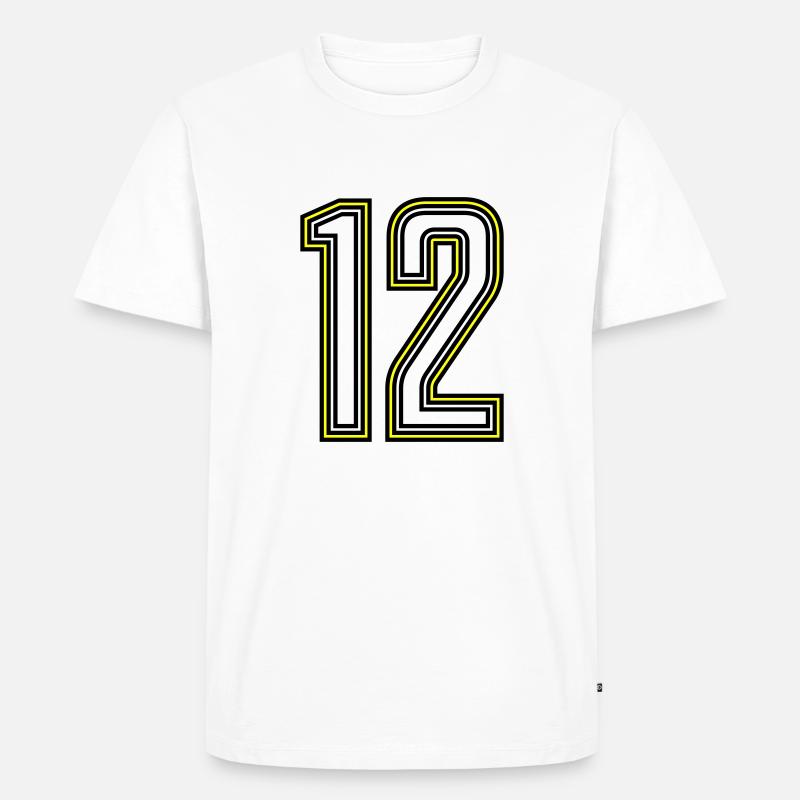 12 - Männer Premium Bio T-Shirt - Weiß