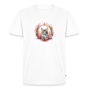 Manx Cat Boho Style, Chats d’amour - T-shirt Premium bio Homme - blanc - Devant - Nico (187cm)