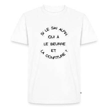 t-shirt humoristique, cadeau homme, femme, humour - T-shirt Premium bio Homme - blanc - Devant - Nico (187cm)
