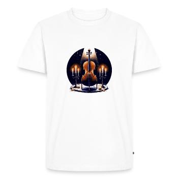 Cello in candlelight - Men's Premium Organic T-Shirt - white - Front - Nico (187cm)