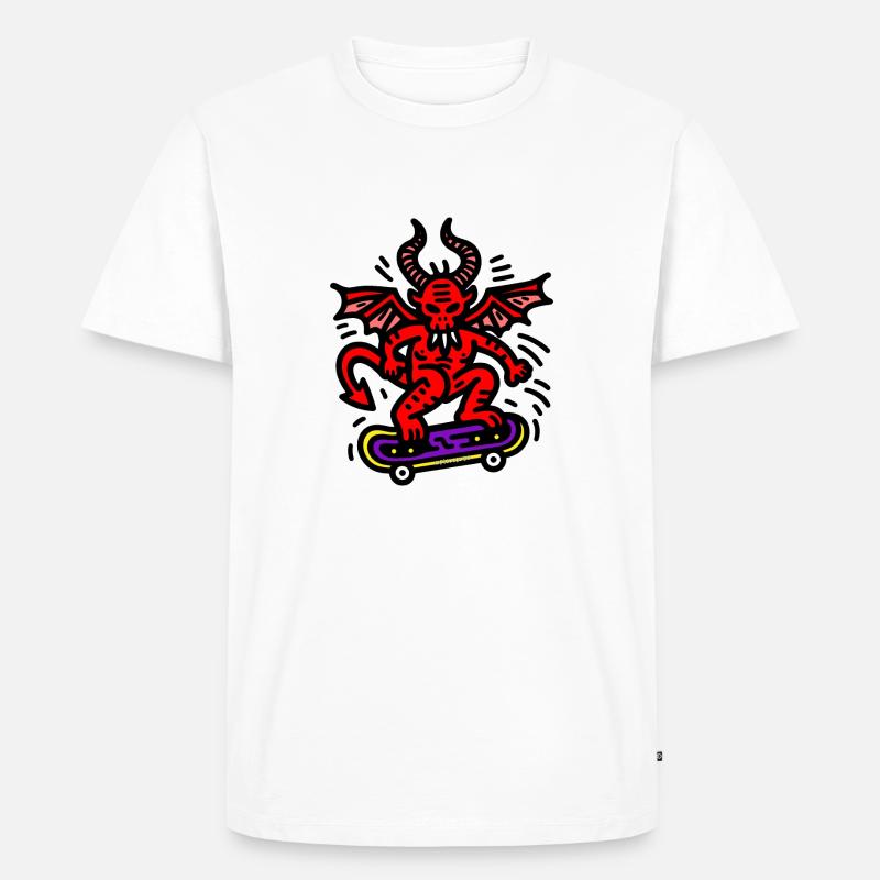 Devil Skateboard - Men's Premium Organic T-Shirt - white