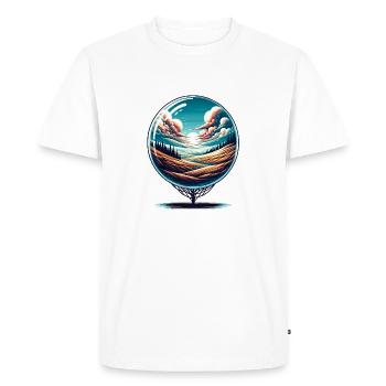 Surreal artwork of a landscape in a bubble - Men's Premium Organic T-Shirt - white - Front - Nico (187cm)