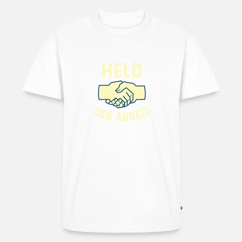 Held Der Arbeit - Ostalgie - Männer Premium Bio T-Shirt - Weiß