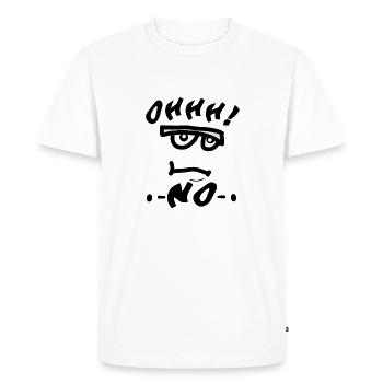 oh no - Men's Premium Organic T-Shirt - white - Front - Nico (187cm)