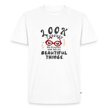 brilliant glasses positive - Men's Premium Organic T-Shirt - white - Front - Nico (187cm)