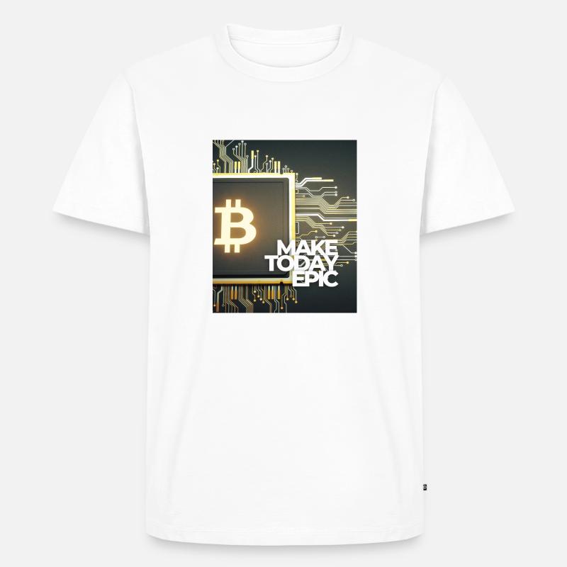 Bitcoin - Kryptowährung Epic - Männer Premium Bio T-Shirt - Weiß