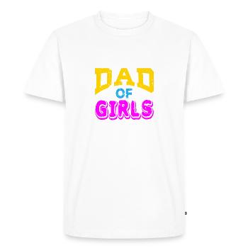 Drôle De Papa De Filles Fête Des Pères Papa En Nombreuse - T-shirt Premium bio Homme - blanc - Devant - Nico (187cm)