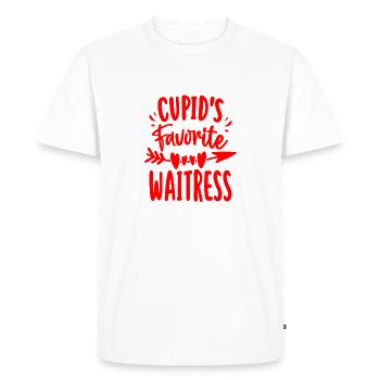 Cupids Favorite Waitress Funny Valentines Day - Men's Premium Organic T-Shirt - white - Front - Nico (187cm)
