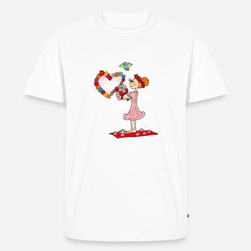 Mädchenkranz bei Hochzeit - Männer Premium Bio T-Shirt - Weiß