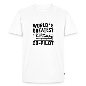 FATHER'S DAY. WORLD'S GREATEST CO-PILOT - Men's Premium Organic T-Shirt - white - Front - Nico (187cm)