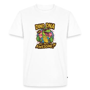 L’ADN DE DINO EST-CE QUE JE L’AI CLOUÉ GÉNIAL - T-shirt Premium bio Homme - blanc - Devant - Nico (187cm)