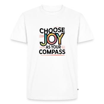 Choisissez la joie comme boussole - Inspiration Print - T-shirt Premium bio Homme - blanc - Devant - Nico (187cm)