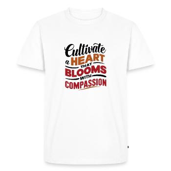 Cultivate Heart Blooms Compassion - Digital Art - Men's Premium Organic T-Shirt - white - Front - Nico (187cm)