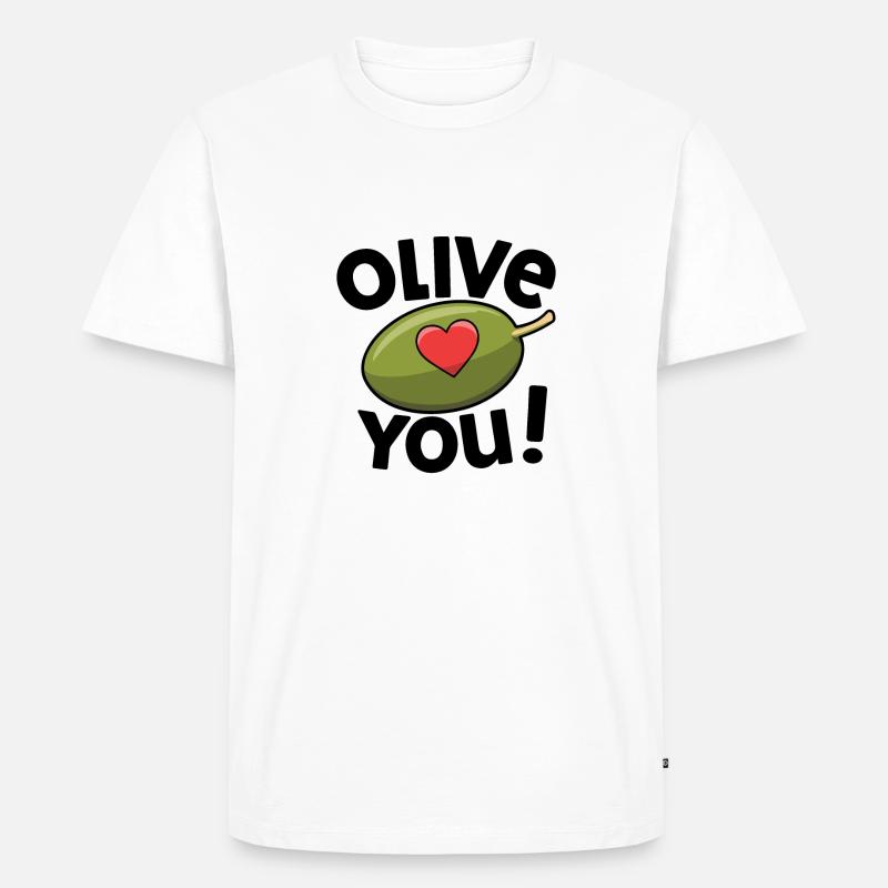OLIVE SIE - Männer Premium Bio T-Shirt - Weiß