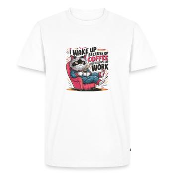 À CAUSE DU CAFÉ - T-shirt Premium bio Homme - blanc - Devant - Nico (187cm)