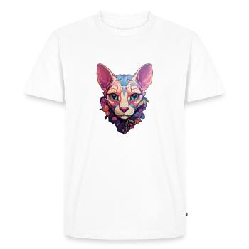 Sphynx Cat Head - Men's Premium Organic T-Shirt - white - Front - Nico (187cm)