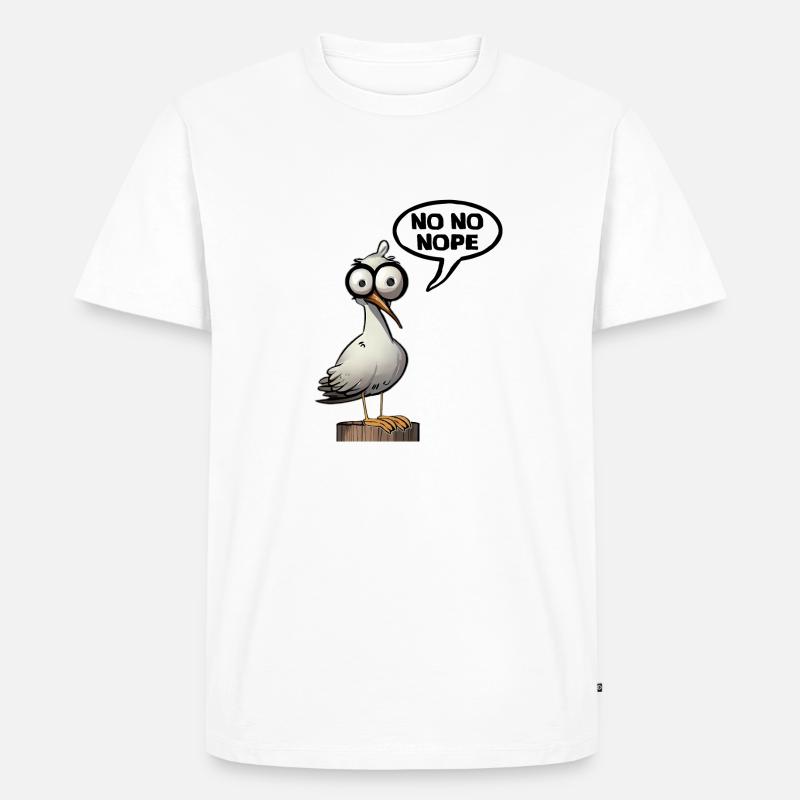 Sei Möwe nein - Männer Premium Bio T-Shirt - Weiß