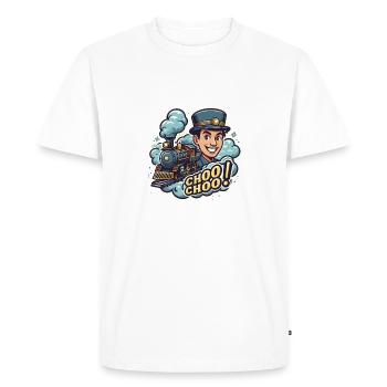 LOCOMOTIVE - T-shirt Premium bio Homme - blanc - Devant - Nico (187cm)