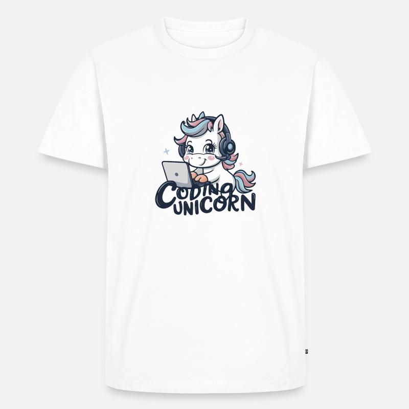EINHORN PROGRAMMIEREN - Männer Premium Bio T-Shirt - Weiß