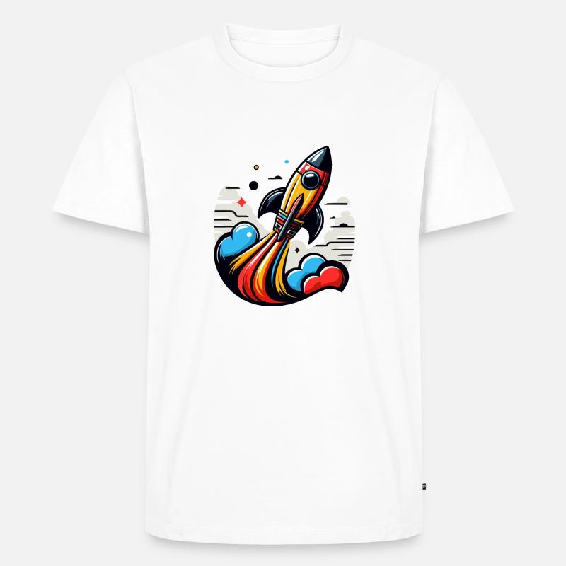 RAKETE - Männer Premium Bio T-Shirt - Weiß