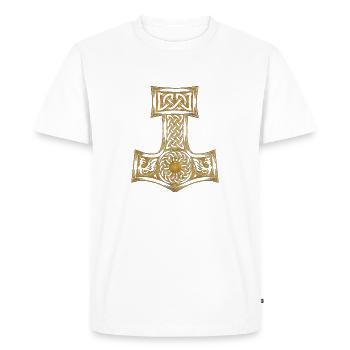 Vikings norden valhalla suède scandinavia flaga - T-shirt Premium bio Homme - blanc - Devant - Nico (187cm)
