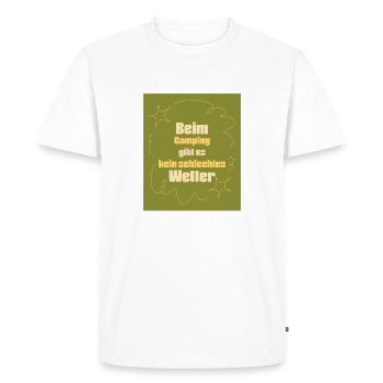 En camping, il n’y a pas de vert mauvais temps - T-shirt Premium bio Homme - blanc - Devant - Nico (187cm)