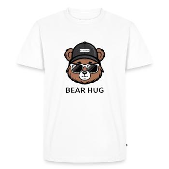 OURS BRUN, CÂLIN D’OURS - T-shirt Premium bio Homme - blanc - Devant - Nico (187cm)