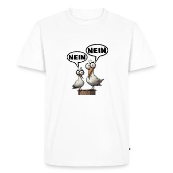 Les mouettes de Bäädden - Grouches matinales Non Non Dire - T-shirt Premium bio Homme - blanc - Devant - Nico (187cm)