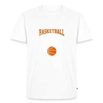 T-shirt Mon basketteur préféré m’appelle maman - T-shirt Premium bio Homme - blanc - Devant - Nico (187cm)