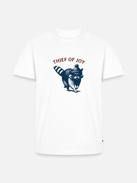 Thief of Joy - Räuber Waschbär - Männer Premium Bio T-Shirt - Weiß