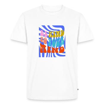 BE KIND TO YOUR MIND - Men's Premium Organic T-Shirt - white - Front - Nico (187cm)