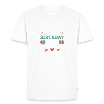 fille dont c'est l'anniversaire - T-shirt Premium bio Homme - blanc - Devant - Nico (187cm)